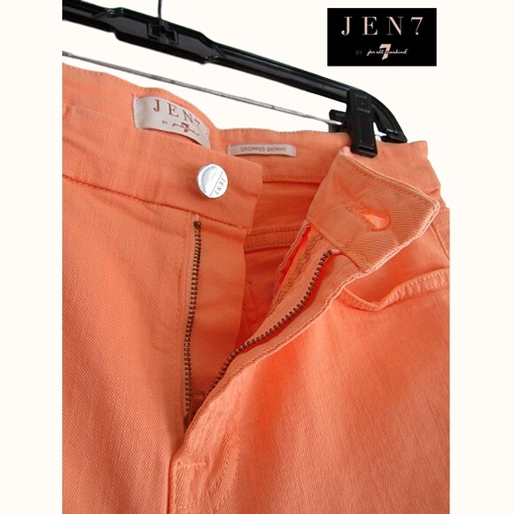 7 For All Mankind NEW Peach Colored Denim Cropped Skinny Jean 8 - Picture 4 of 11